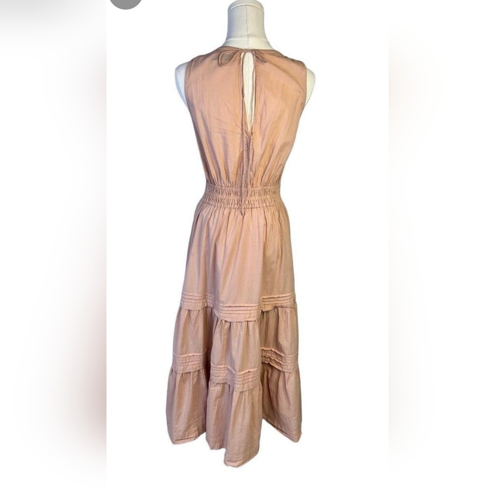 Pampelone NWT Pink Mauve BOHO Sleeveless Festival Spring Ruffle Maxi Dress-S - Picture 4 of 16
